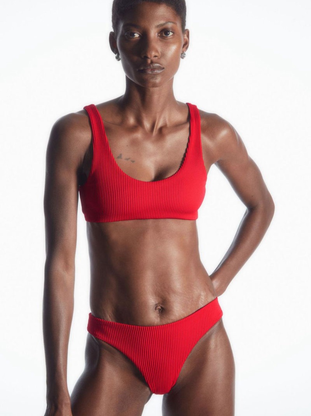 COS Red Ribbed Bikini Briefs